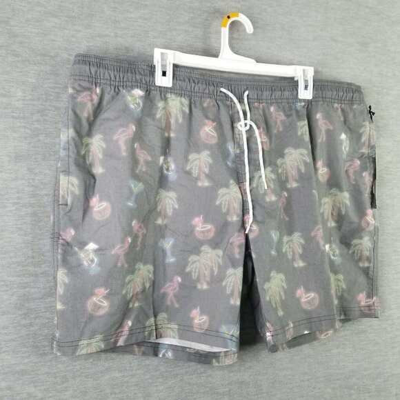 Mens Goodfellow Black Berry Swim Trunks Tiki Drink's 7" Inseam size XXL - Picture 3 of 7